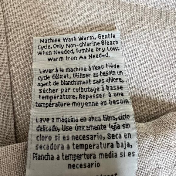 Pottery Barn Linen Dinner Napkins Set of 8 Red Stripe 20x20 Natural - Picture 5 of 5